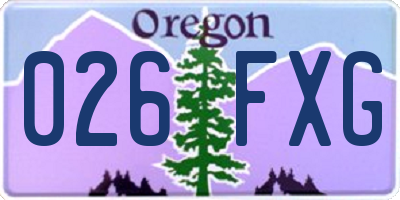 OR license plate 026FXG