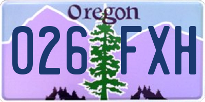 OR license plate 026FXH