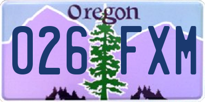 OR license plate 026FXM