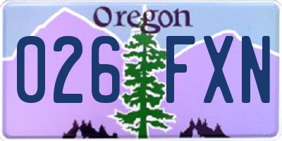 OR license plate 026FXN