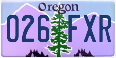 OR license plate 026FXR