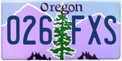 OR license plate 026FXS