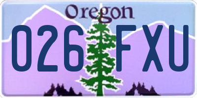 OR license plate 026FXU