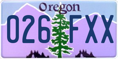 OR license plate 026FXX