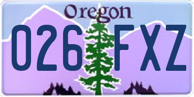 OR license plate 026FXZ