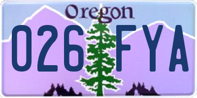 OR license plate 026FYA
