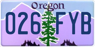 OR license plate 026FYB