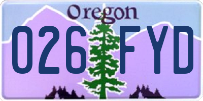 OR license plate 026FYD
