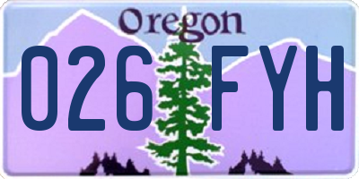 OR license plate 026FYH