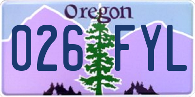 OR license plate 026FYL