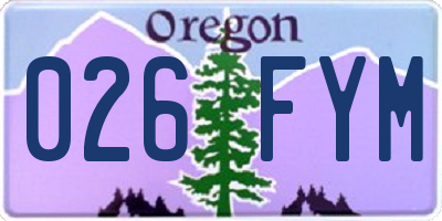 OR license plate 026FYM