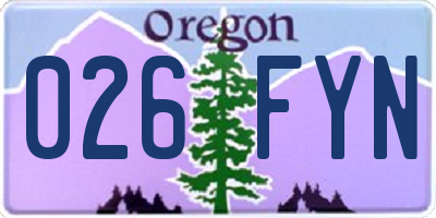 OR license plate 026FYN