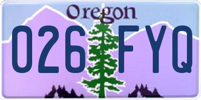 OR license plate 026FYQ
