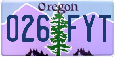 OR license plate 026FYT