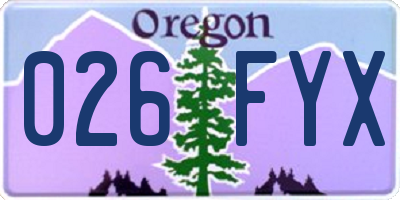 OR license plate 026FYX