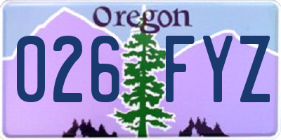 OR license plate 026FYZ