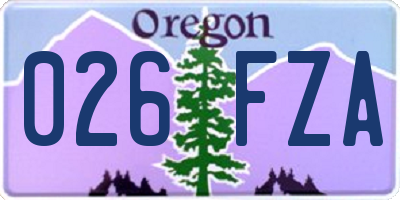 OR license plate 026FZA