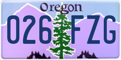OR license plate 026FZG