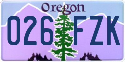 OR license plate 026FZK
