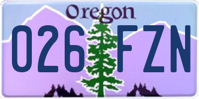 OR license plate 026FZN