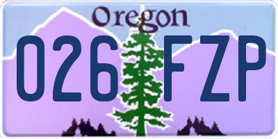 OR license plate 026FZP