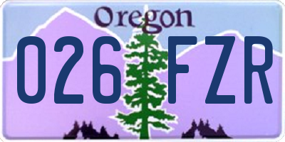 OR license plate 026FZR
