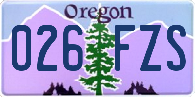 OR license plate 026FZS