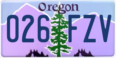 OR license plate 026FZV