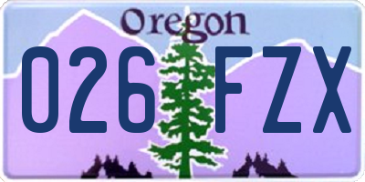 OR license plate 026FZX