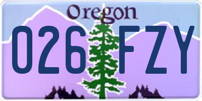OR license plate 026FZY