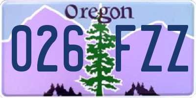OR license plate 026FZZ