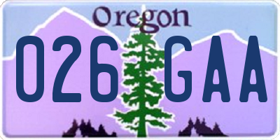 OR license plate 026GAA