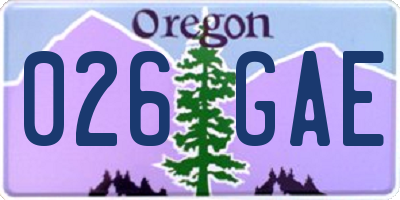 OR license plate 026GAE