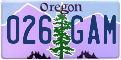 OR license plate 026GAM