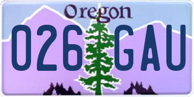 OR license plate 026GAU