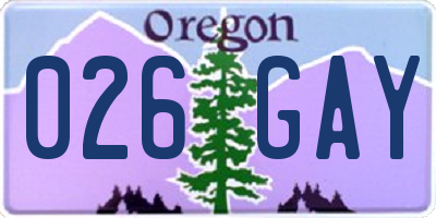 OR license plate 026GAY