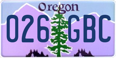 OR license plate 026GBC