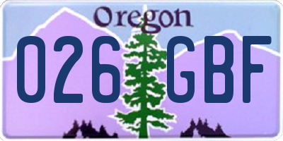 OR license plate 026GBF