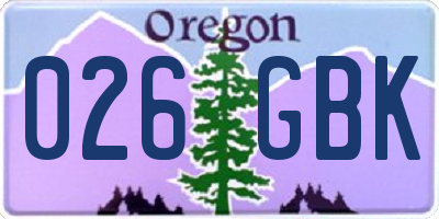 OR license plate 026GBK