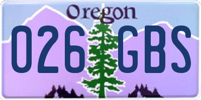 OR license plate 026GBS