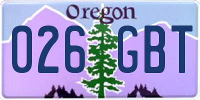OR license plate 026GBT