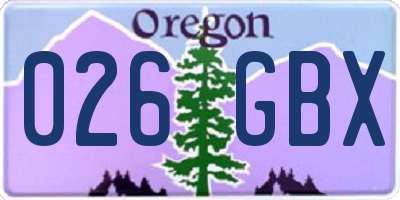 OR license plate 026GBX