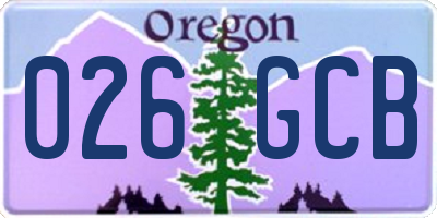 OR license plate 026GCB