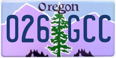 OR license plate 026GCC