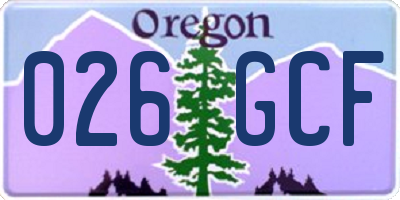 OR license plate 026GCF