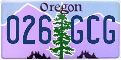 OR license plate 026GCG