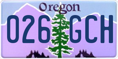 OR license plate 026GCH