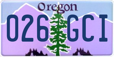OR license plate 026GCI