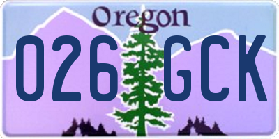 OR license plate 026GCK
