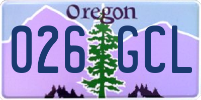 OR license plate 026GCL